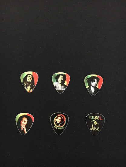 Dunlop Bob Marley Rasta Series Heavy plektrat tinalaatikossa - Aron Soitin